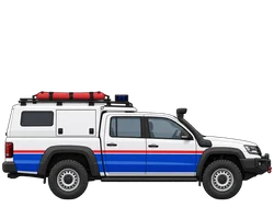 Gerätewagen der Bergwacht (GW-Berg), Seitenansicht